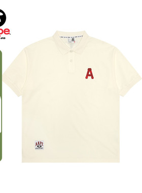 Aape旗舰店男装春夏字母迷彩徽章潮流简约休闲POLO衫1654XXO