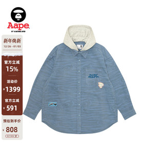 外套8510XAN 衬衫 Aape旗舰女装 春秋爱心猿人宽松连帽水洗长袖