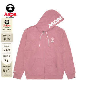 春秋爱心猿人徽章字母印花休闲潮流连帽卫衣外套C345XBN Aape男装