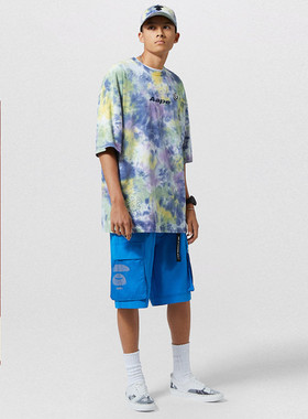 Aape男装春夏猿人徽章字母印花自带腰带短裤6729XXG