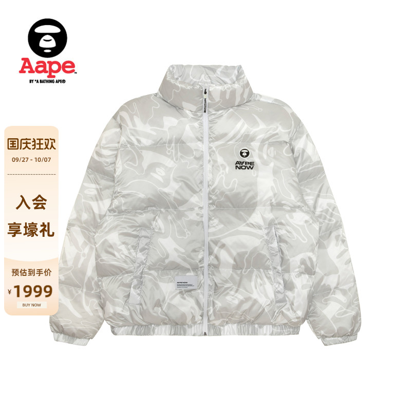 Aape迷彩小标徽章面包服羽绒服