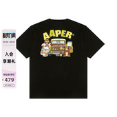 Aape旗舰店男装 T恤1827XXQ 春夏猿人军团卡通图案印花休闲舒适短袖