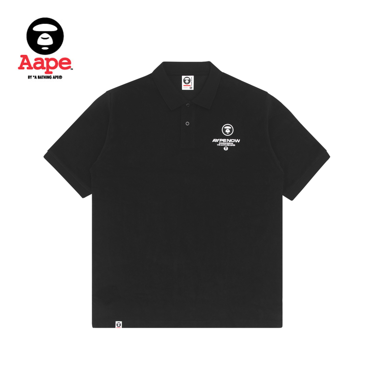 Aape旗舰店男装春夏猿颜徽章字母印花休闲短袖POLO衫0925XXI