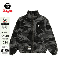 Aape旗舰店男装经典迷彩猿人徽章牛仔美式羽绒服外套7606XXL