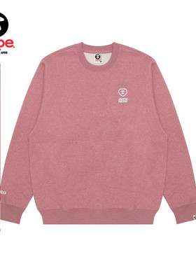 Aape旗舰店男装秋冬爱心猿人徽章简约厚绒圆领卫衣B321XBN