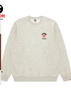 Aape旗舰店男装秋冬爱心猿人徽章潮流简约薄绒圆领卫衣C357XAP