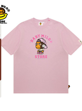 BABY MILO STORE女装春夏卡通小猴印花短袖T恤0445XXO