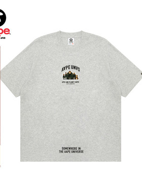Aape旗舰男装春夏猿人军团徽章字母印花潮流休闲短袖T恤1493XAM