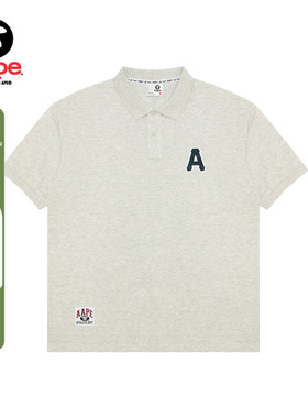 Aape旗舰店男装春夏字母迷彩徽章潮流简约休闲POLO衫1654XAO