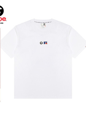 Aape联名RUSSELL男装秋冬经典徽章美式复古短袖T恤9786XXP