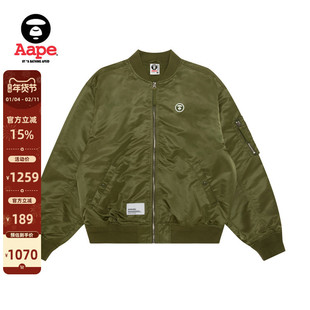 Aape旗舰店男装秋冬小标徽章休闲潮流宽松飞行夹克外套7728XXP