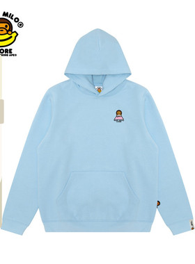 BABY MILO STORE女装秋冬卡通小猴刺绣图案薄绒连帽卫衣3033XXL