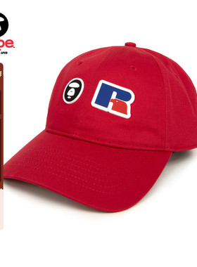 Aape联名RUSSELL配饰猿人字母徽章美式潮流鸭舌帽棒球帽9787XXP