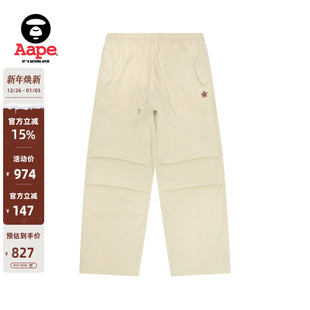宽松直筒休闲裤 裤 C612XXO 25春夏星星猿人刺绣工装 Aape旗舰店女装