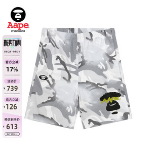 Aape旗舰店男装 C604XAO 春夏涂鸦喷墨印花迷彩休闲潮流短裤