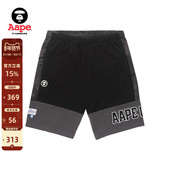 Aape旗舰店男装 春夏迷彩拼接字母图案潮流短裤 6987XXK