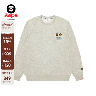 徽章标卡通印花圆领加绒卫衣9795XAP STORE男装 Aape联名BABY MILO