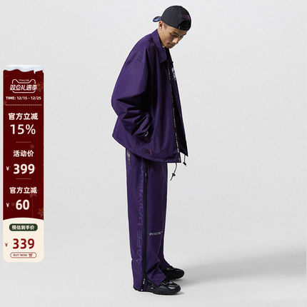 Aape男装秋款猿人徽章字母印花休闲宽松直筒裤长裤6718XXG