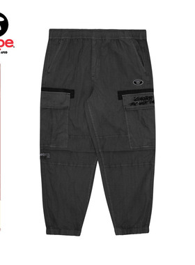 Aape春秋猿人字母刺绣大口袋街头潮流工装裤束腿休闲裤A678XXM
