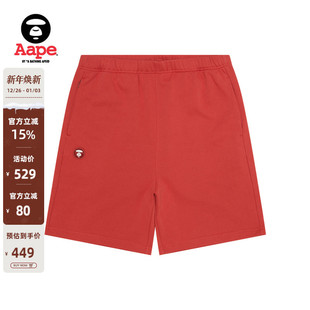 Aape旗舰店男装 B676XXO 春夏猿人徽章字母刺绣简约潮流休闲短裤