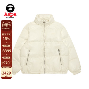 Aape旗舰店男装秋冬猿人徽章纯色潮流厚羽绒服面包服外套7740XXP