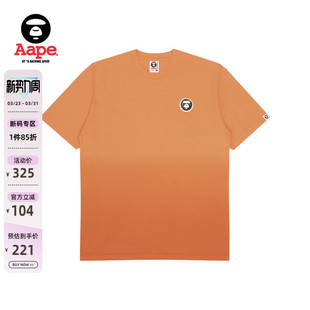 Aape旗舰店男装 T恤1248XXK 春夏酷帅渐变拼接廓形简约短袖
