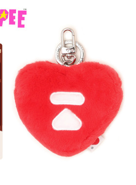 APEE配饰心型毛毛挂饰零钱包小包F307A5P