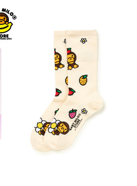 BABY MILO STORE配饰卡通小猴水果提花中筒袜4481XXQ