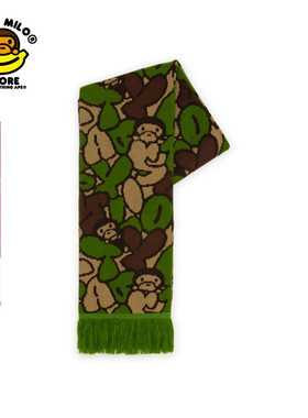 BABY MILO STORE配饰卡通小猴字母图案流苏围巾4411XXP