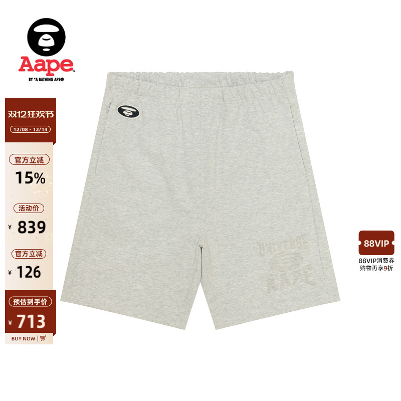 Aape标刺绣美式简约休闲短裤
