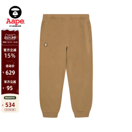 Aape旗舰店男装秋冬小标徽章红色简约休闲潮流束脚裤C636XXP