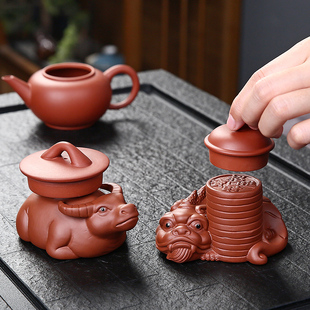 貔貅紫砂盖置茶托盖碗盖子紫砂壶盖专用托架家用茶具配件茶宠摆件
