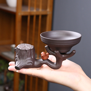 创意茶漏茶滤茶壶盖置托茶漏架茶玩茶宠摆件精品可养茶具茶道配件