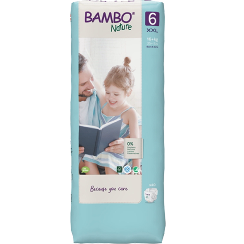 【整箱】BAMBO班博自然6号XXL宝宝纸尿裤尿不湿轻薄透气