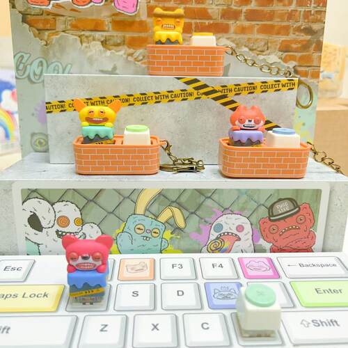 正版FUGGLER萌牙怪兽键帽盲盒