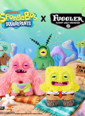 Fuggler海绵宝宝联名毛绒玩偶丑萌搞怪牙齿派大星公仔潮玩挂件