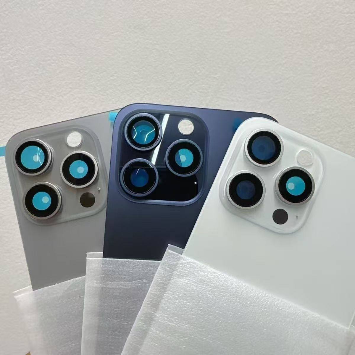 适用于14/15/16 16plus 16Promax 拆机带相框镜片焊好镜圈冷雕工艺后盖一体带磁吸支架