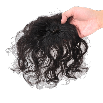 卷发补发片遮白发蓬松头顶真人发一片式递针顶心小面积羊毛卷发片