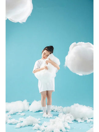 女童礼服花童婚礼公主裙儿童4-6岁小女孩简约白色T恤摄影写真服装