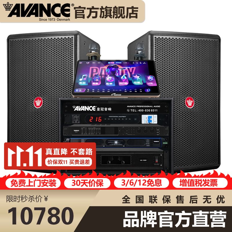 AVANCE丹麦皇冠NK进口单元家庭KTV专业卡拉OK音响套装唱歌家用K歌