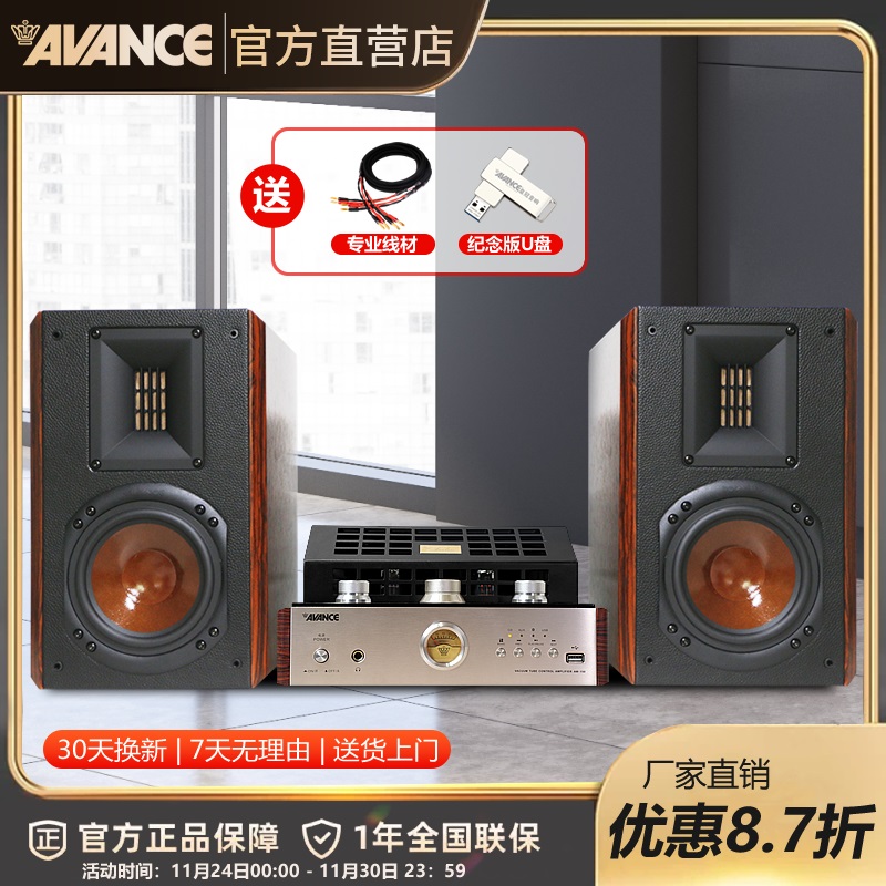 AVANCE丹麦皇冠ADV380搭AW150胆机组合音响客厅发烧书架音箱套装
