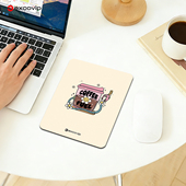 Mini咖啡时刻鼠标垫 办公出差电脑可爱小号垫锁边布面防滑底1148