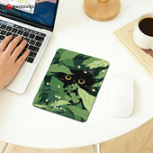 Mini丛林猫鼠标垫女生可爱出差办公电脑小号垫锁边布面防滑底1149