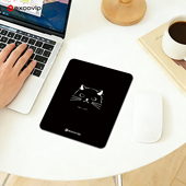 Mini黑猫鼠标垫可爱出差办公笔记本电脑小号垫布面锁边防滑底1145