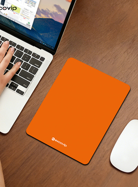 Mini橙色鼠标垫出差办公笔记本电脑迷你小号垫布面锁边防滑底1048