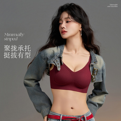 秋冬内衣女小胸聚拢承托收副乳无痕无钢圈提拉防下垂固定杯文胸