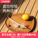 mm吸管杯奶瓶配件咬吸直饮重力球吸管吸嘴奶嘴适配贝亲格罗咪咪