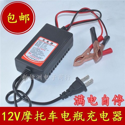 智能12v踏板摩托车电瓶充电器