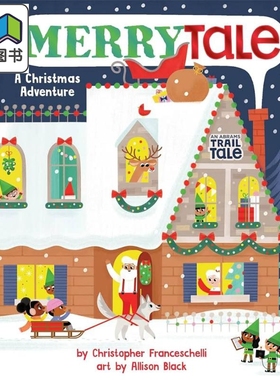 An Abrams Trail Tale Merrytale 足迹故事 圣诞故事 英文原版进口图书 儿童绘本 折叠页纸板书 故事图画书 大音