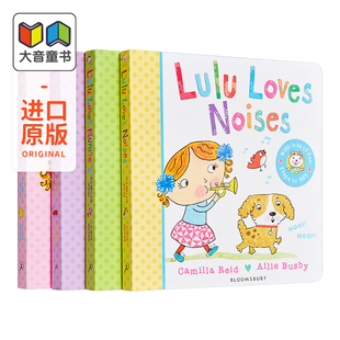 shoes 幼儿英文启蒙认知 露露纸板翻翻书 noises shapes colors Loves 英语启蒙玩具书 4册 Lulu 英文原版